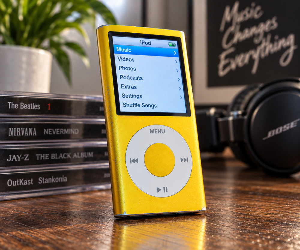 Apple iPod Nano 4th Gen A1285 8GB Yellow MP3 Music Player Vintage
